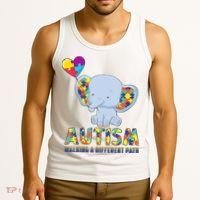 Autism Walking A Different Path Elephant Tank Top thumb 3