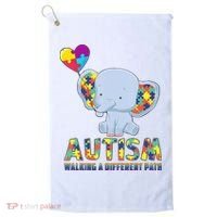 Autism Walking A Different Path Elephant Golf Towel thumb 0