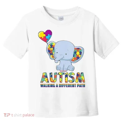 Autism Walking A Different Path Elephant Toddler T-Shirt