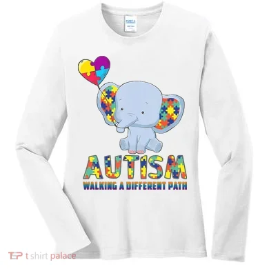 Autism Walking A Different Path Elephant Women's Long Sleeve Shirt
