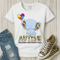 Autism Walking A Different Path Elephant Women's T-Shirt thumb 3