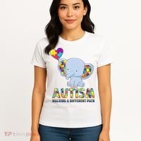 Autism Walking A Different Path Elephant Women's T-Shirt thumb 4