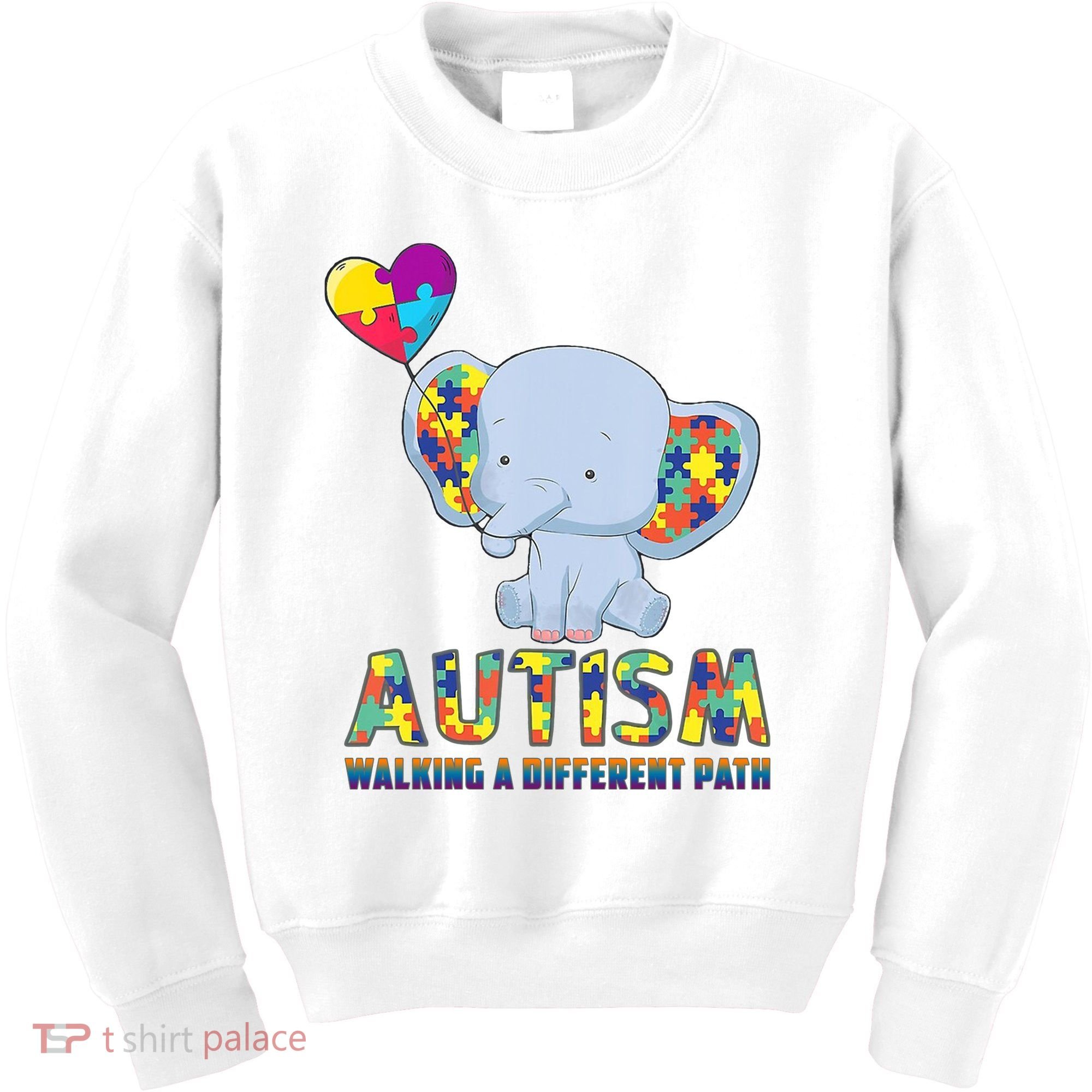 Autism Walking A Different Path Elephant Kids Sweatshirt