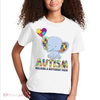 Autism Walking A Different Path Elephant Kids T-Shirt thumb 2