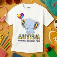 Autism Walking A Different Path Elephant Kids T-Shirt thumb 3