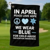 April Wear Blue Child Abuse Prevention Child Abuse Golf Towel thumb 1