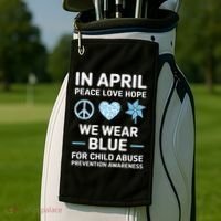 April Wear Blue Child Abuse Prevention Child Abuse Golf Towel thumb 2