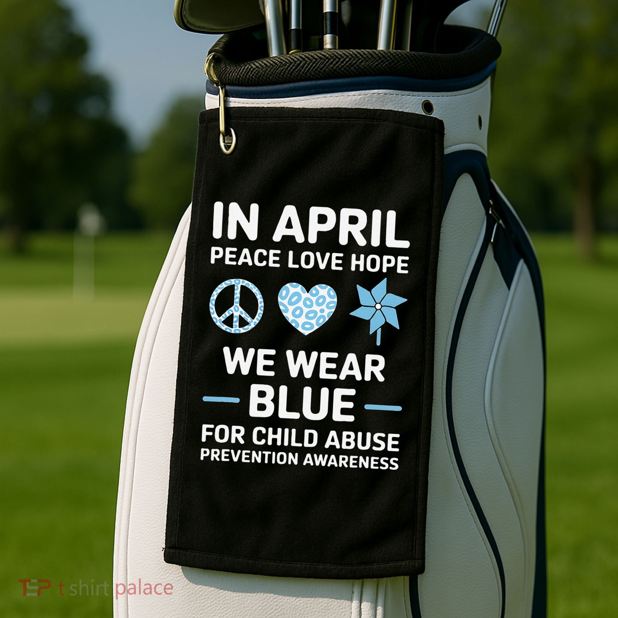 April Wear Blue Child Abuse Prevention Child Abuse Golf Towel
