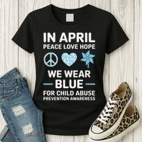 April Wear Blue Child Abuse Prevention Child Abuse Women's T-Shirt thumb 3