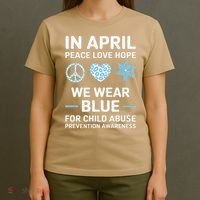 April Wear Blue Child Abuse Prevention Child Abuse T-Shirt thumb 4