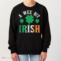 A Wee Bit Irish Saint Patrick's Day Ireland Flag Shamrock Women's Sweatshirt thumb 0