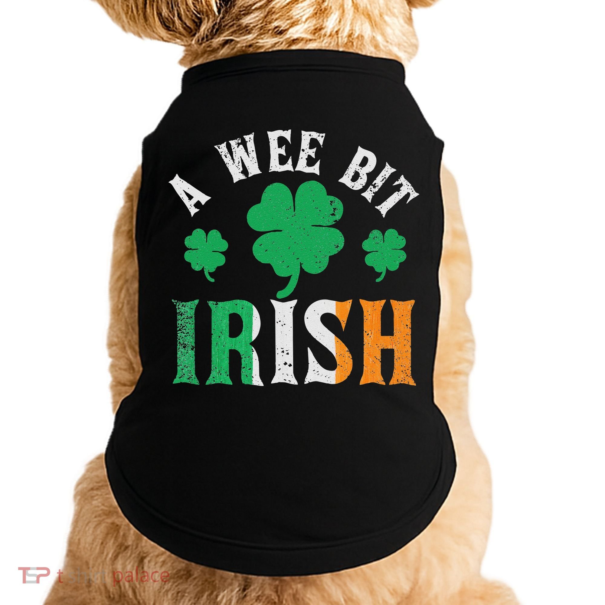 A Wee Bit Irish Saint Patrick's Day Ireland Flag Shamrock Doggie Tank