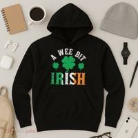 A Wee Bit Irish Saint Patrick's Day Ireland Flag Shamrock Hoodie thumb 3