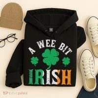 A Wee Bit Irish Saint Patrick's Day Ireland Flag Shamrock Hoodie thumb 4