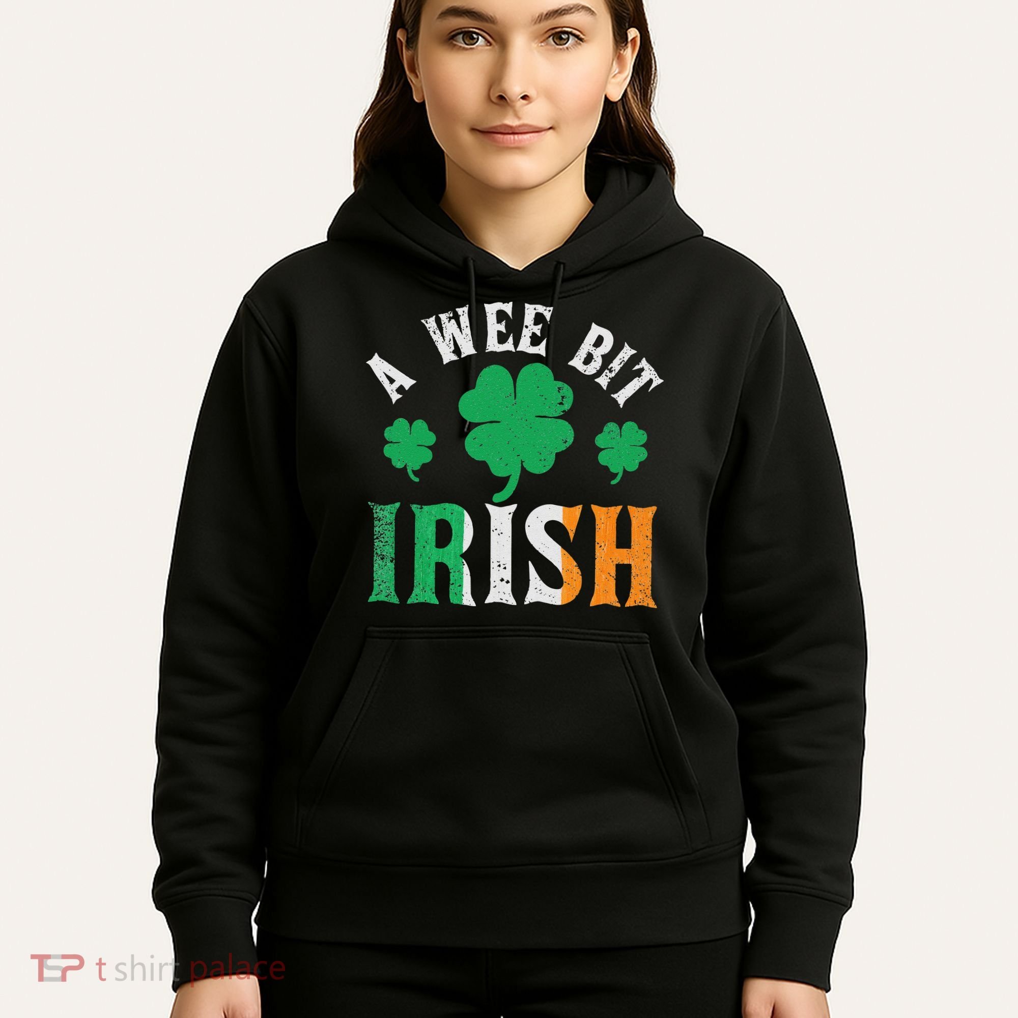 A Wee Bit Irish Saint Patrick's Day Ireland Flag Shamrock Hoodie