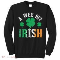 A Wee Bit Irish Saint Patrick's Day Ireland Flag Shamrock Sweatshirt thumb 0