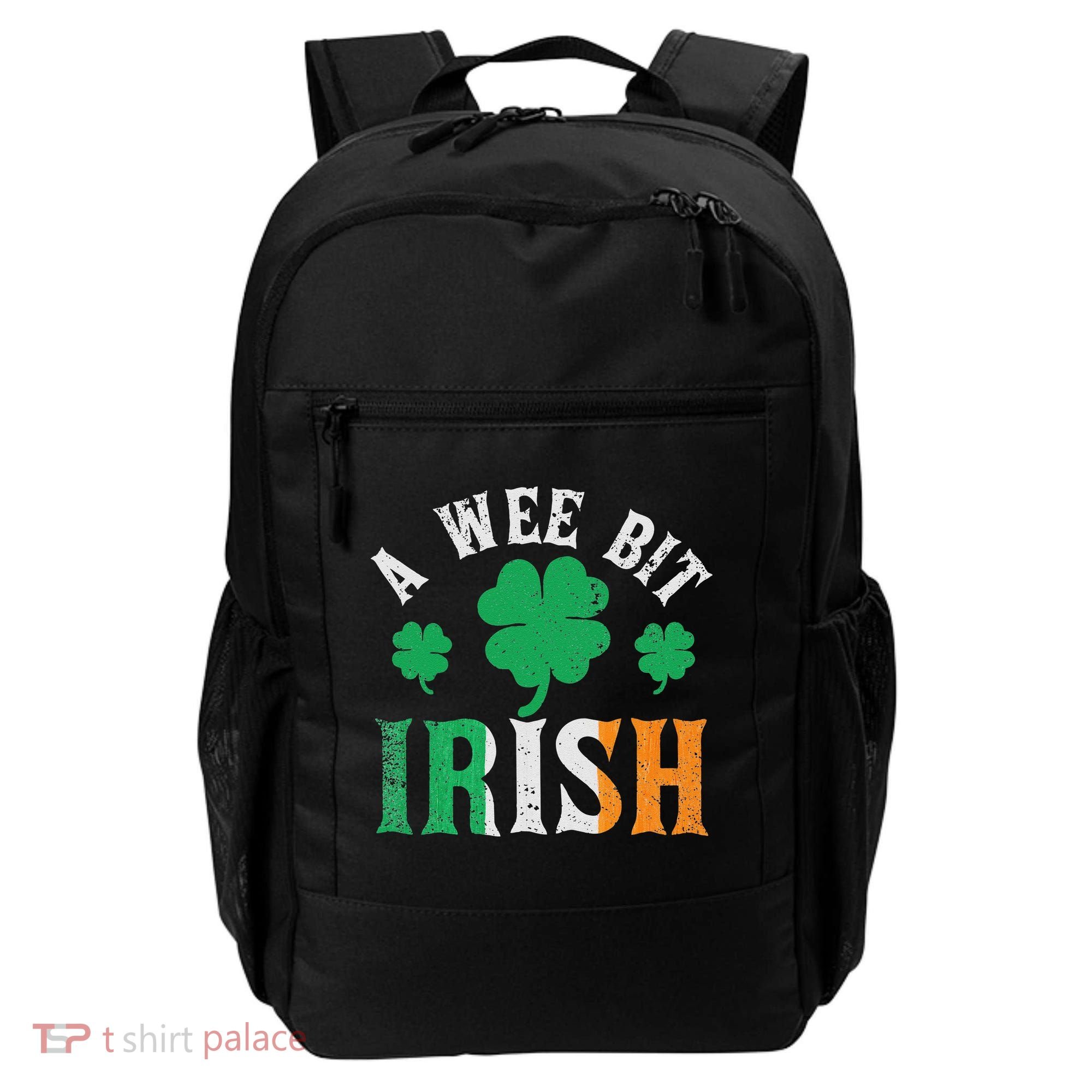 A Wee Bit Irish Saint Patrick's Day Ireland Flag Shamrock Backpack