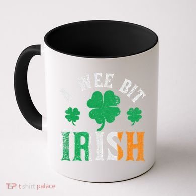 A Wee Bit Irish Saint Patrick's Day Ireland Flag Shamrock Coffee Mug