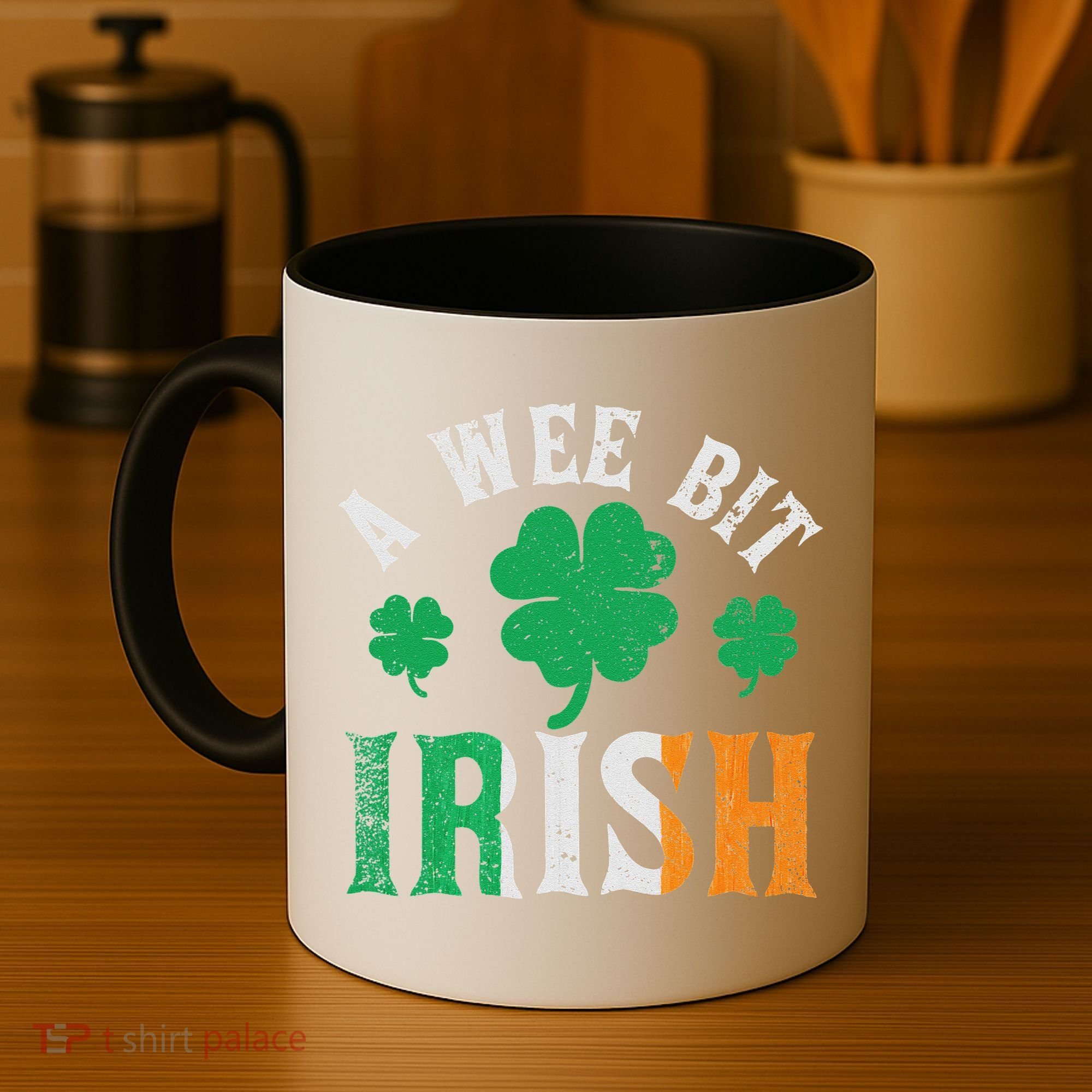 A Wee Bit Irish Saint Patrick's Day Ireland Flag Shamrock Coffee Mug