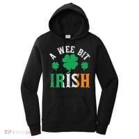 A Wee Bit Irish Saint Patrick's Day Ireland Flag Shamrock Women's Hoodie thumb 0
