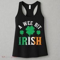 A Wee Bit Irish Saint Patrick's Day Ireland Flag Shamrock Women's Tank Top thumb 3