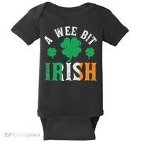 A Wee Bit Irish Saint Patrick's Day Ireland Flag Shamrock Baby Bodysuit thumb 0