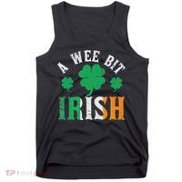 A Wee Bit Irish Saint Patrick's Day Ireland Flag Shamrock Tank Top thumb 0