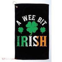 A Wee Bit Irish Saint Patrick's Day Ireland Flag Shamrock Golf Towel thumb 0