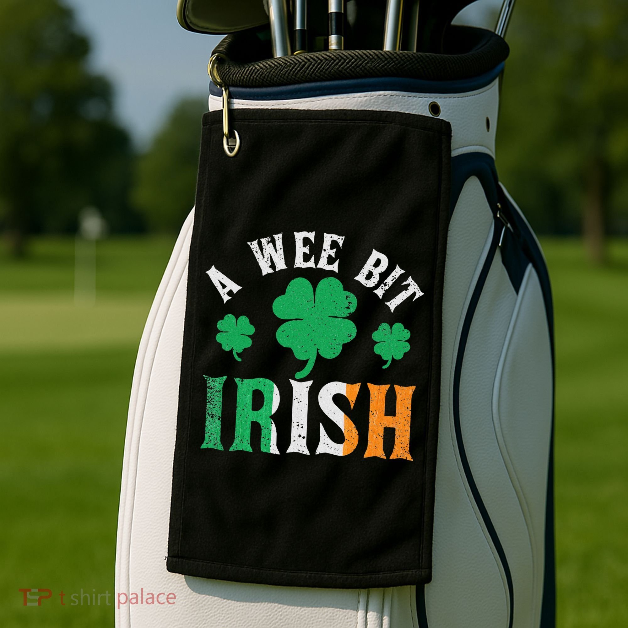 A Wee Bit Irish Saint Patrick's Day Ireland Flag Shamrock Golf Towel