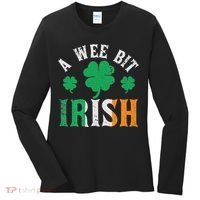 A Wee Bit Irish Saint Patrick's Day Ireland Flag Shamrock Women's Long Sleeve Shirt thumb 0