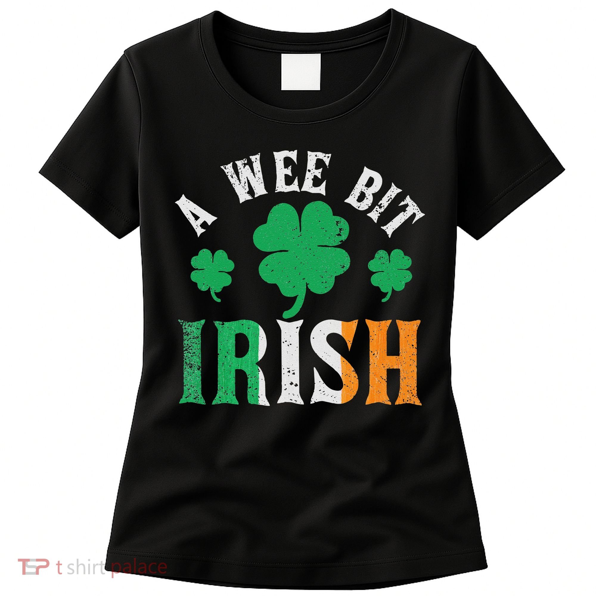 A Wee Bit Irish Saint Patrick's Day Ireland Flag Shamrock Women's T-Shirt