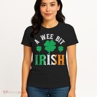 A Wee Bit Irish Saint Patrick's Day Ireland Flag Shamrock Women's T-Shirt thumb 4