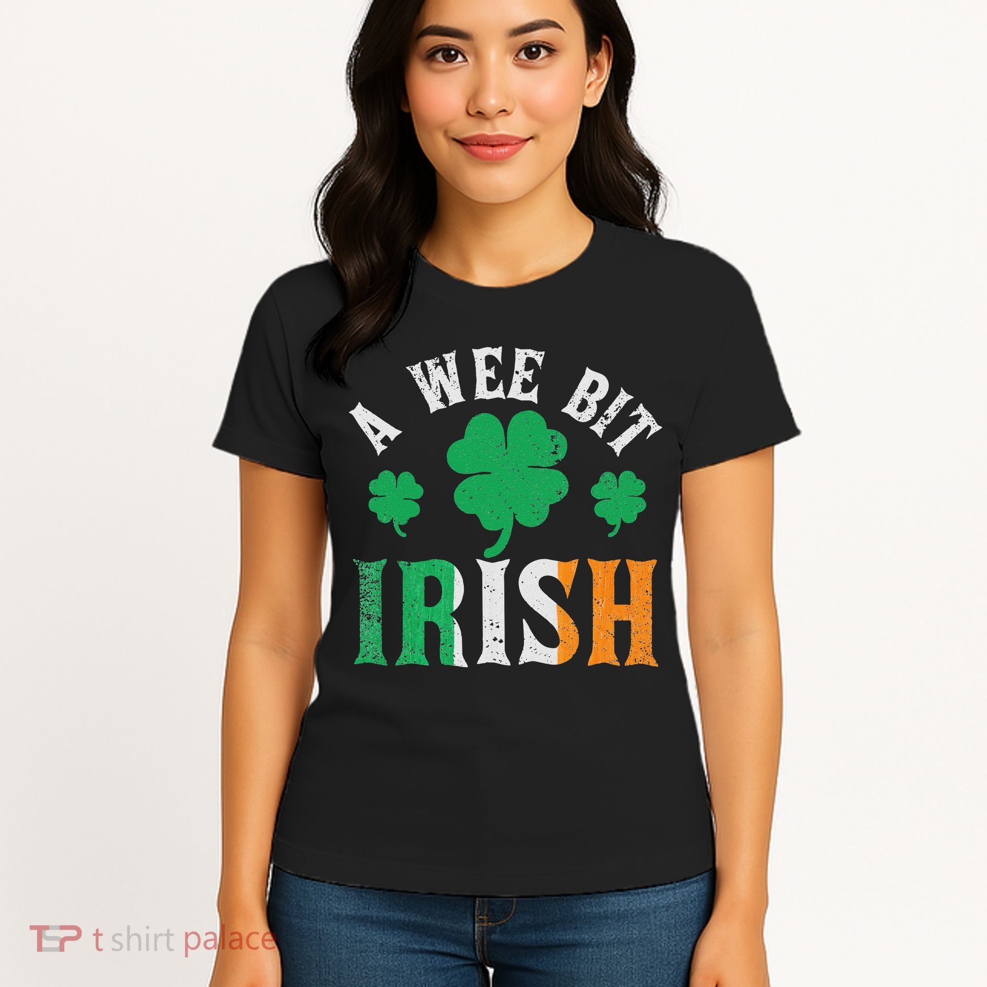 A Wee Bit Irish Saint Patrick's Day Ireland Flag Shamrock Women's T-Shirt
