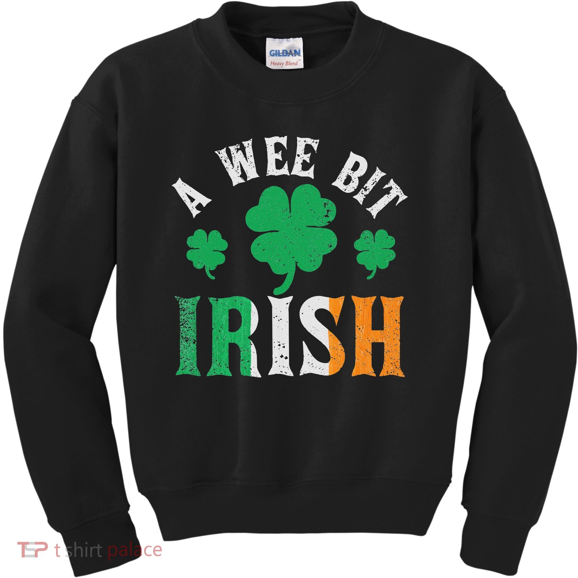 A Wee Bit Irish Saint Patrick's Day Ireland Flag Shamrock Kids Sweatshirt