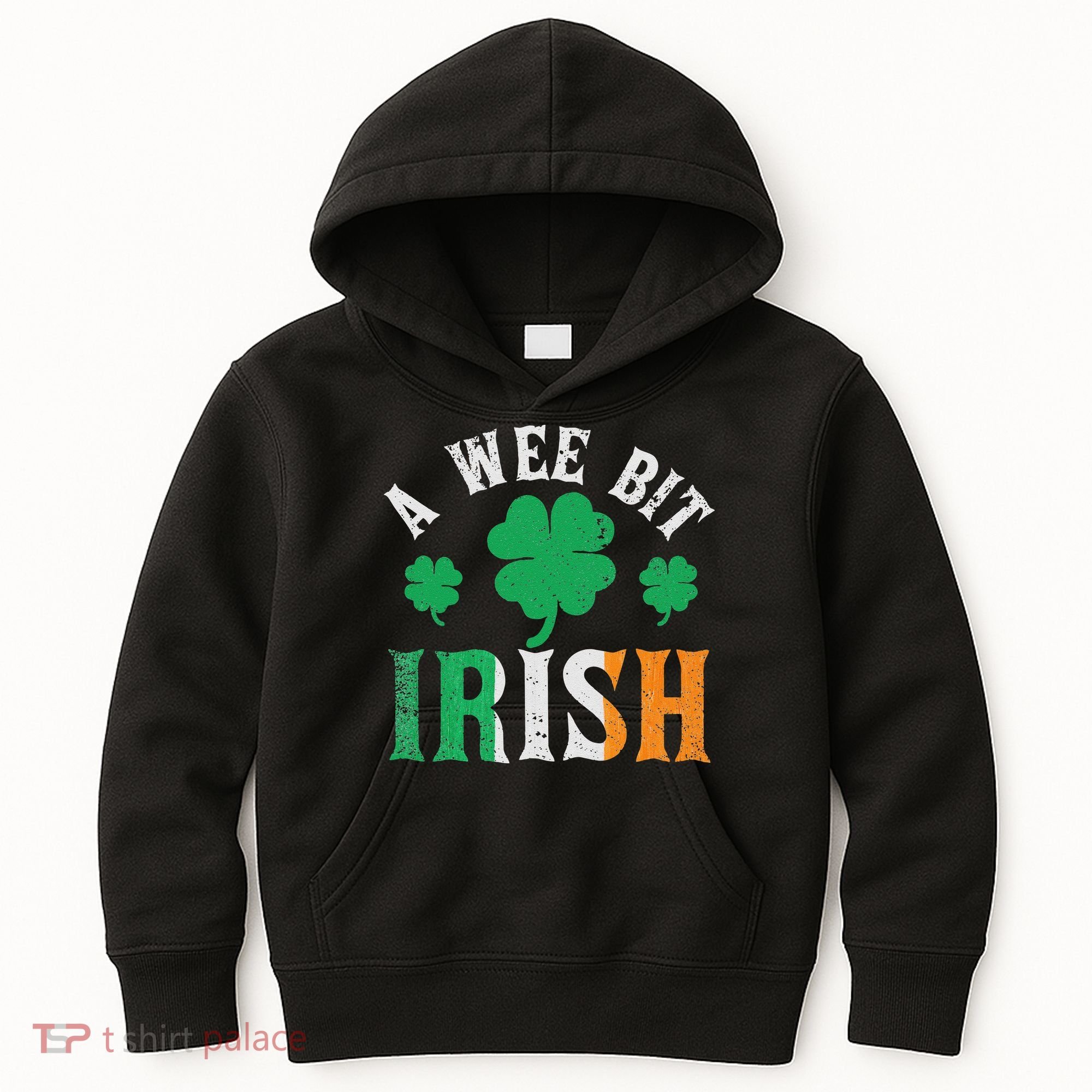 A Wee Bit Irish Saint Patrick's Day Ireland Flag Shamrock Kids Hoodie