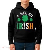 A Wee Bit Irish Saint Patrick's Day Ireland Flag Shamrock Kids Hoodie thumb 4