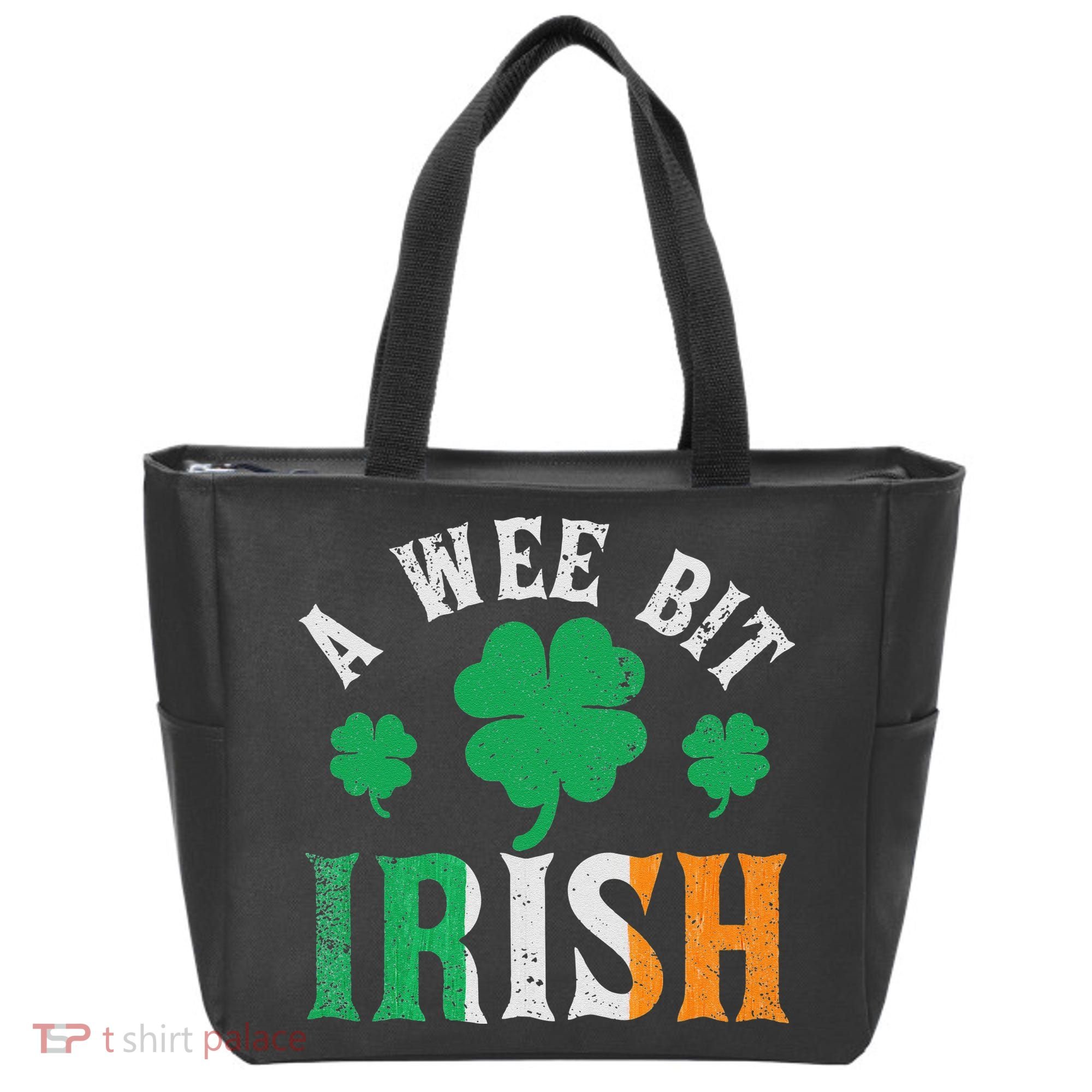 A Wee Bit Irish Saint Patrick's Day Ireland Flag Shamrock Tote Bag
