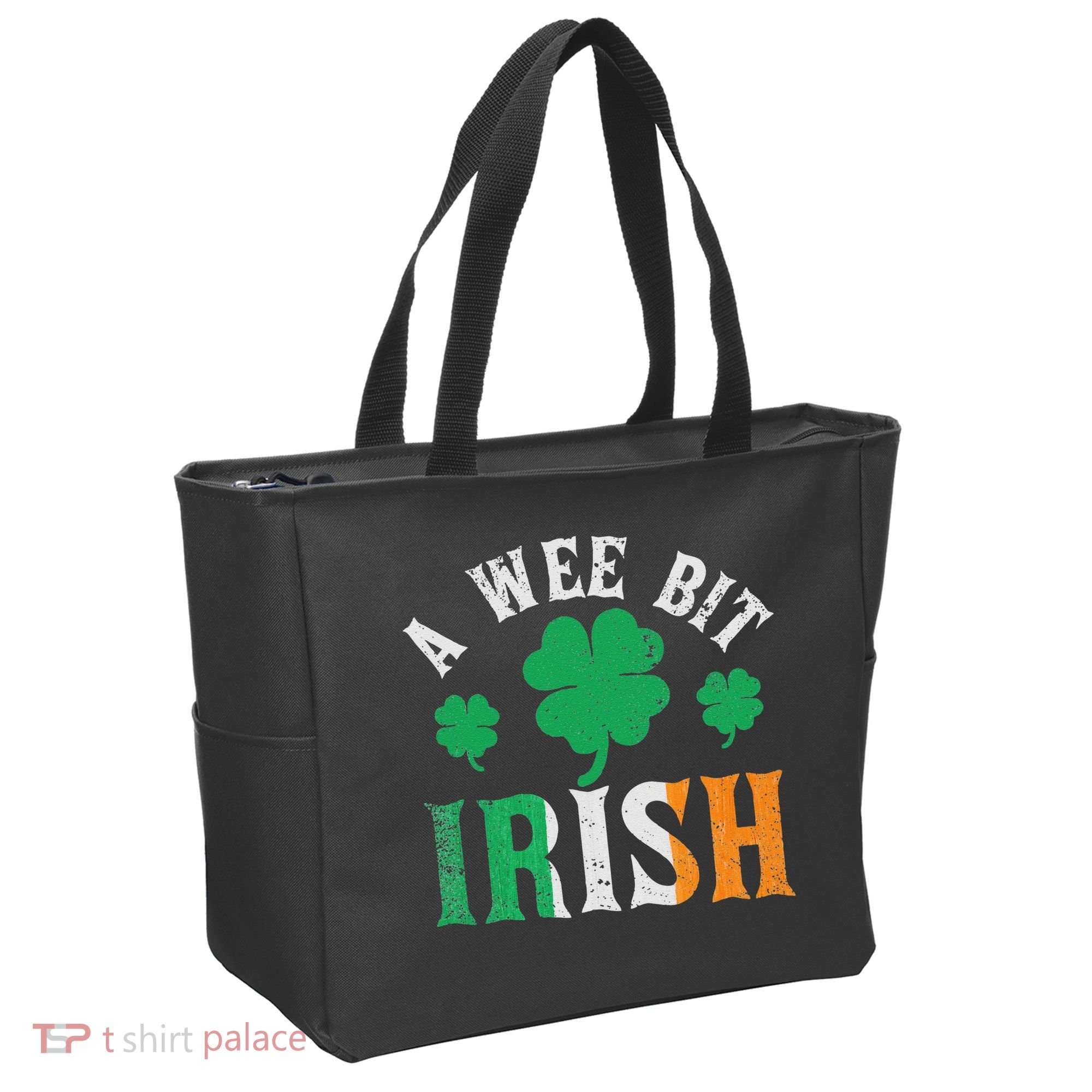 A Wee Bit Irish Saint Patrick's Day Ireland Flag Shamrock Tote Bag