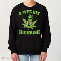 A Wee Bit Highrish Funny 420 Weed Marijuana St Patricks Day Women's Sweatshirt thumb 0