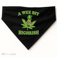 A Wee Bit Highrish Funny 420 Weed Marijuana St Patricks Day USA-Made Doggie Bandana thumb 0