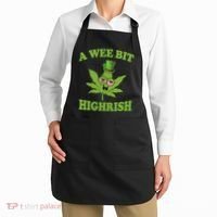 A Wee Bit Highrish Funny 420 Weed Marijuana St Patricks Day Apron thumb 2