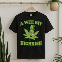 A Wee Bit Highrish Funny 420 Weed Marijuana St Patricks Day T-Shirt thumb 2
