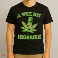 A Wee Bit Highrish Funny 420 Weed Marijuana St Patricks Day T-Shirt thumb 3