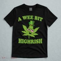 A Wee Bit Highrish Funny 420 Weed Marijuana St Patricks Day T-Shirt thumb 5