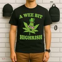 A Wee Bit Highrish Funny 420 Weed Marijuana St Patricks Day T-Shirt thumb 6