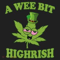 A Wee Bit Highrish Funny 420 Weed Marijuana St Patricks Day Beanie thumb 2