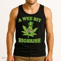 A Wee Bit Highrish Funny 420 Weed Marijuana St Patricks Day Tank Top thumb 3