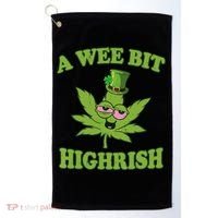 A Wee Bit Highrish Funny 420 Weed Marijuana St Patricks Day Golf Towel thumb 0