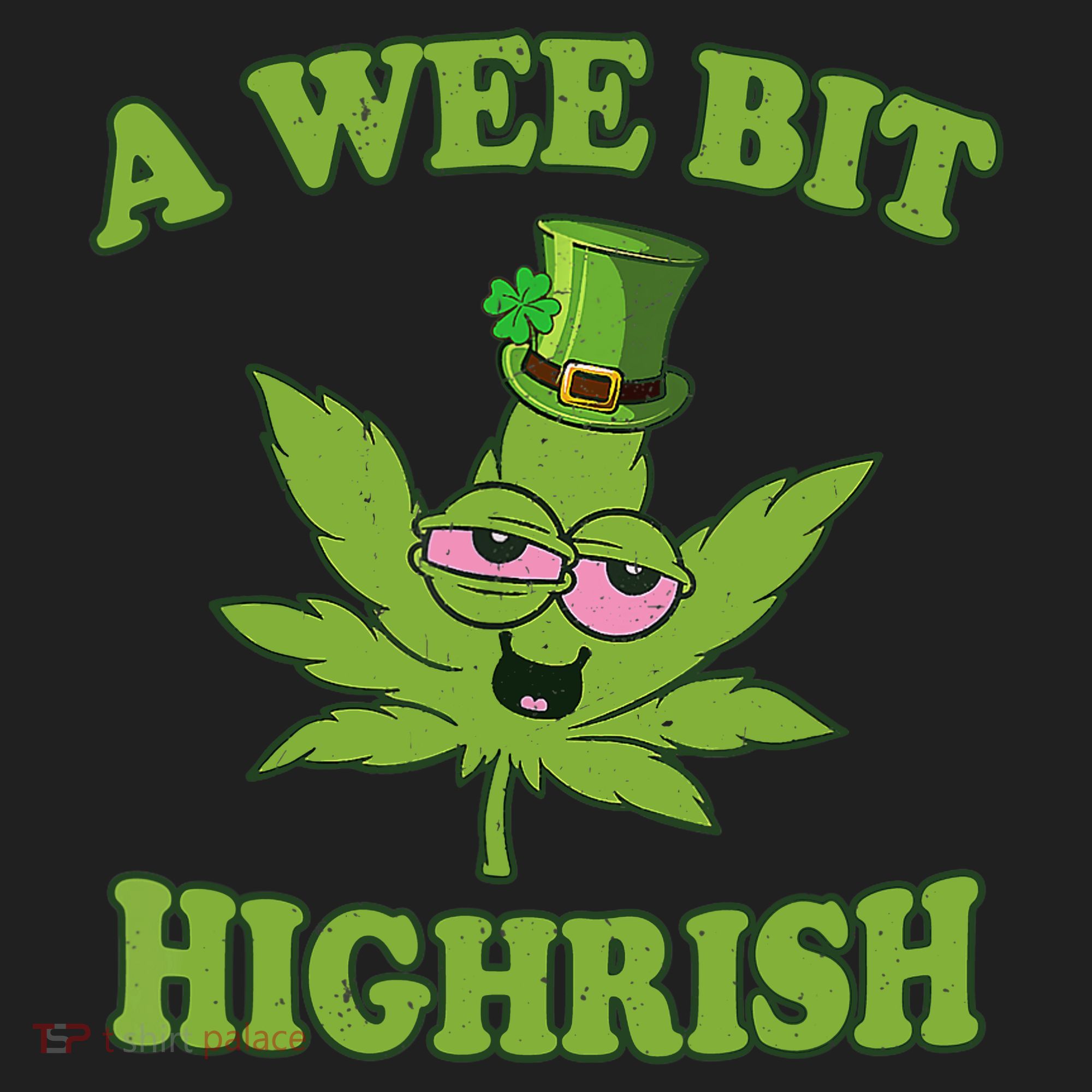A Wee Bit Highrish Funny 420 Weed Marijuana St Patricks Day Golf Towel