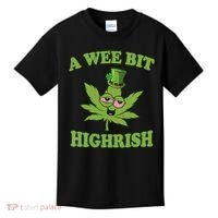 A Wee Bit Highrish Funny 420 Weed Marijuana St Patricks Day Kids T-Shirt thumb 0